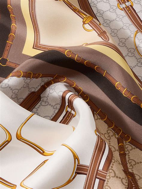 gucci printed twill scarf